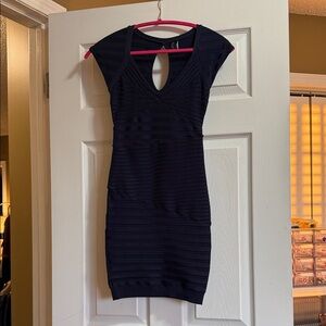 Guess by Marciano Black Bandage Short Sleeve Bodycon Dress